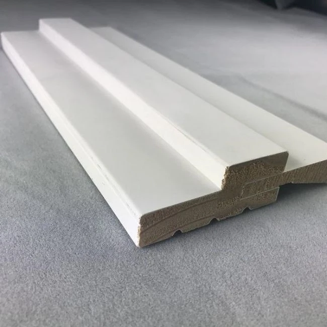Solid White Primed Wood Door Frames For Doors